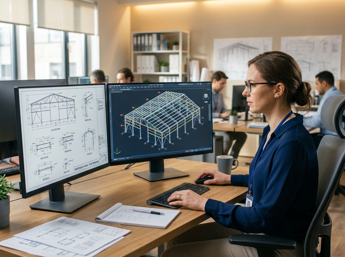 Engineering office CAD workspace